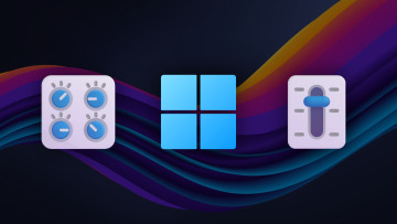 A Windows 11 logo next to control emojis