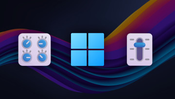 A Windows 11 logo next to control emojis